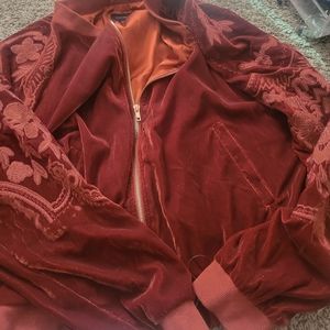 Velvet bomber jacket